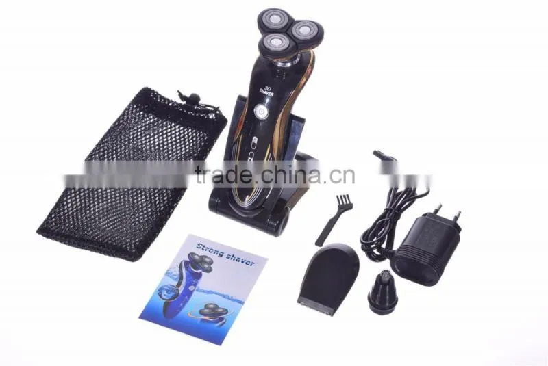 New arrival 3 head 3 in 1 12v black man electric shaver for men