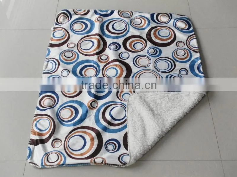 100% polyester printed short fur sherpa throw
