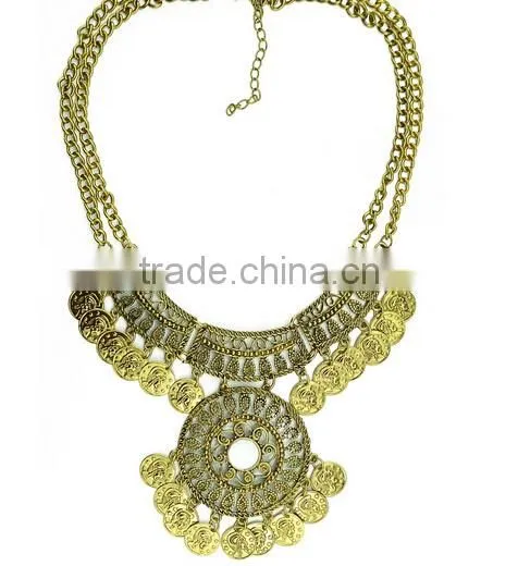 2016 Gypsy Coin Tassel Collar Bohemian Vintage exaggerate necklace