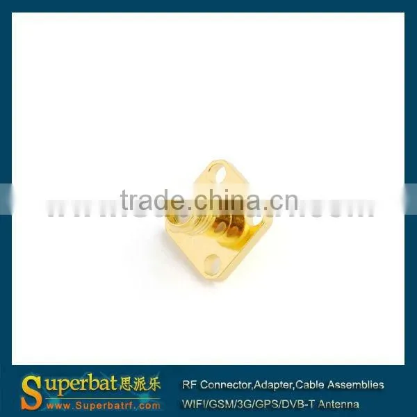 sma flange connector SMA 4 hole panel mount jack with solder Post terminal