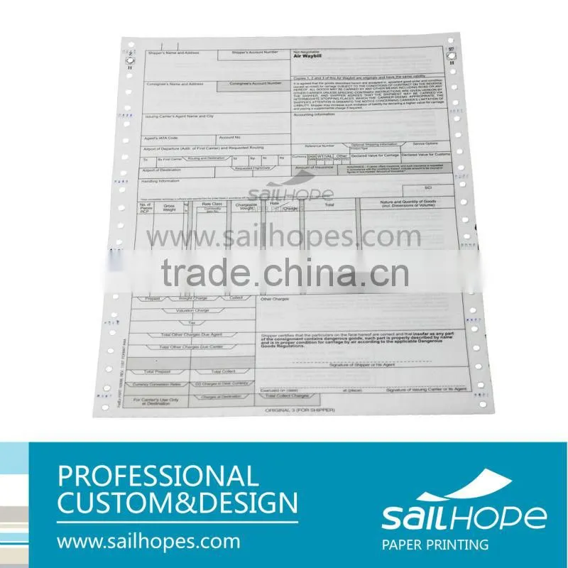 Express airway courier delivery consignment note printing