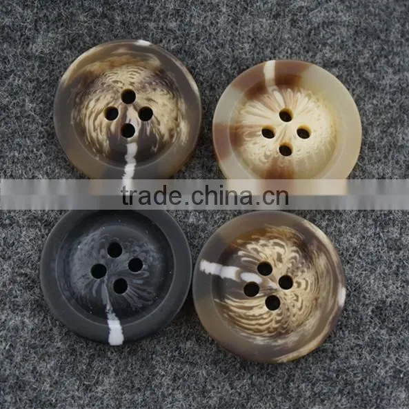 chinese wholesale horn 4-holes resin button for garment accessories
