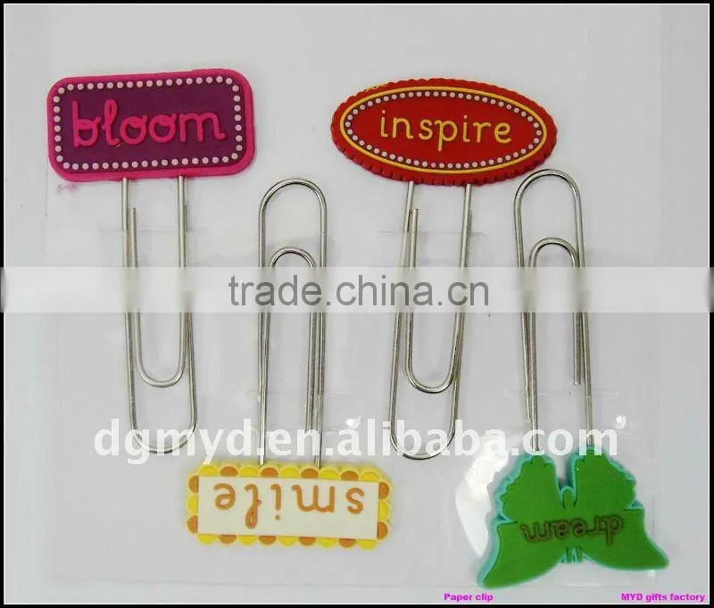 beautiful and special non-phthalates and lead free soft pvc paper clip