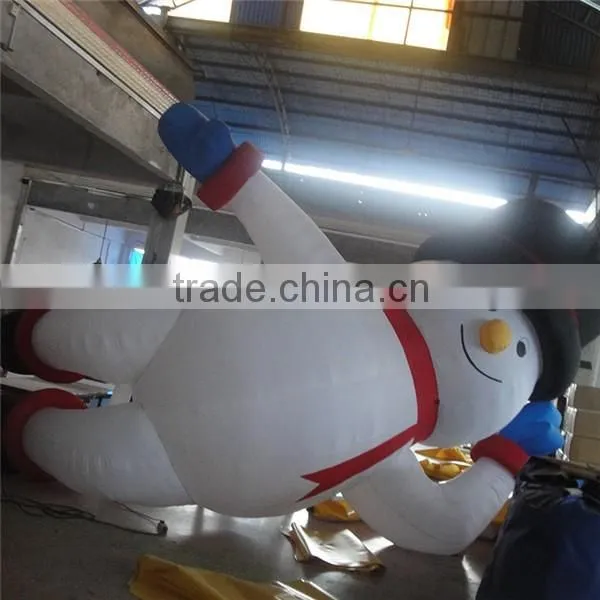 Customized inflatable lying snowman funny giant snowman balloon for decoration