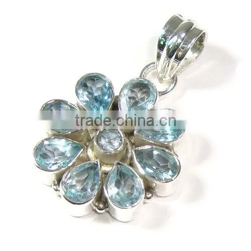 Semi precious gemstone jewelry 925 silver citrine pendant