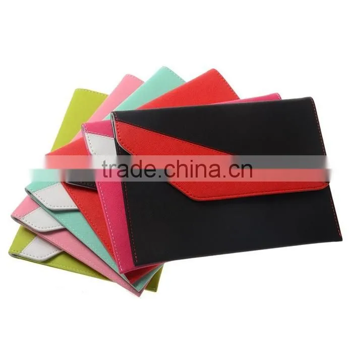 2-Tone PU Leather Envelope Sleeve Pouch for Tablet with Card Holders