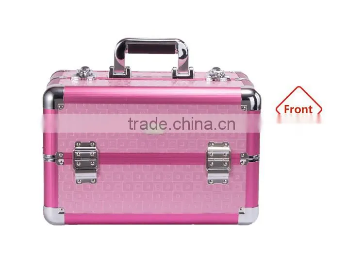 Factory Supply Hairdressing Aluminum Makeup Vanity Box With Lock