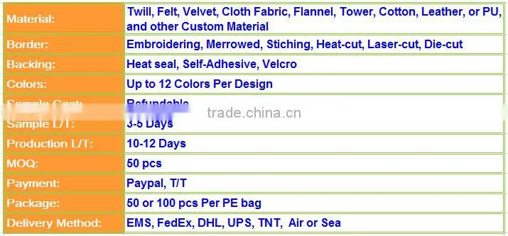 In-house Produced Embroidery Textile Badges, Machine Embroidery Designs Badges Produced in China