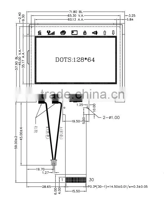 128x64 FSTN lcd display module transmissive lcd display in stock