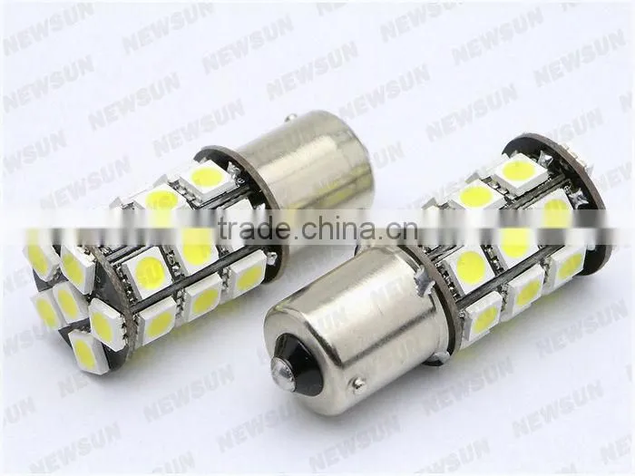 New car 2 X xenon white 1156 BA15S 27SMD car Leds light 5050 canbus auto turn signal reverse light Interior Packing Car Styling