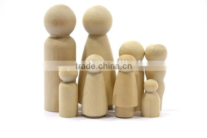 Wholesale unpainted wooden peg dolls