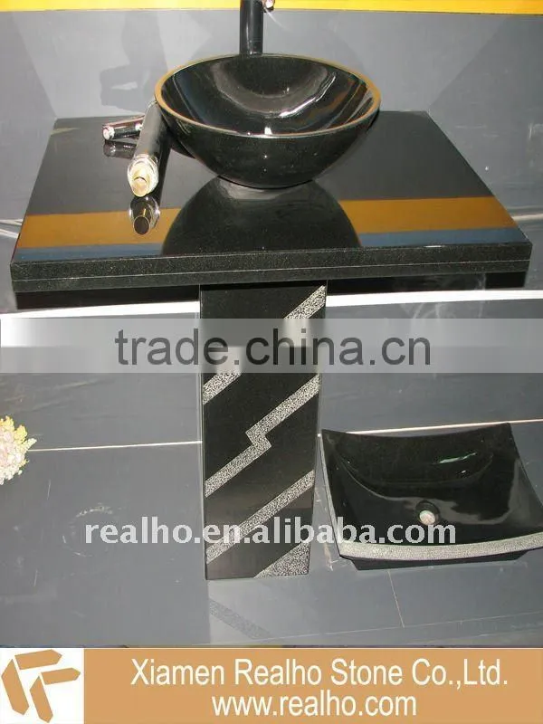 Prefabricated Black Nero Margiua stone sink