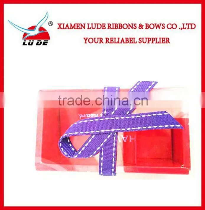 wholesale handmade stitch grosgrain ribbon for small gift packing boxes
