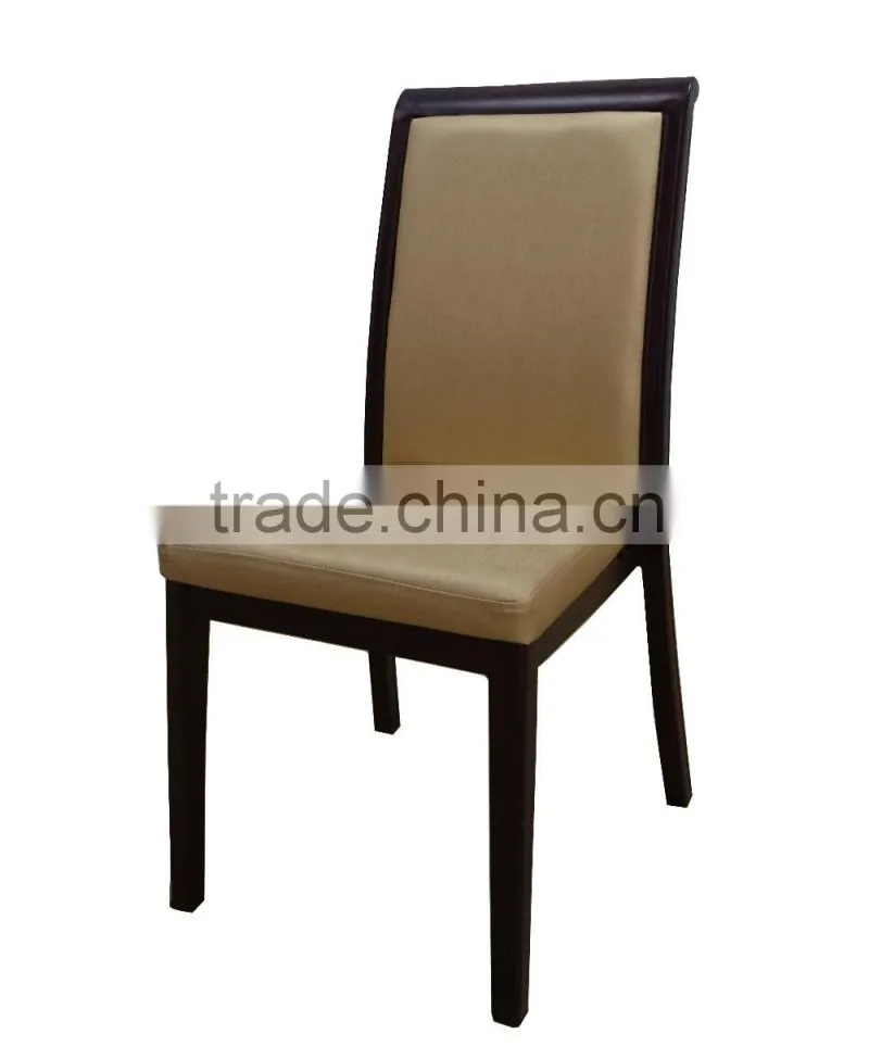 Stackable Durable Wood look aluminum restaurant chair