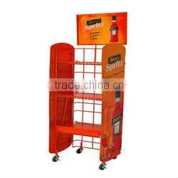 moving 4 tiers metal wine rack / wine storage rack HSX-3248