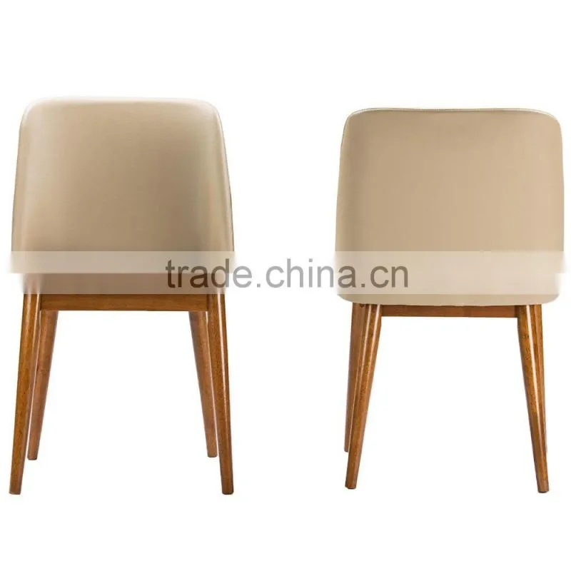 luxury top grain leather wood furniture dining chair