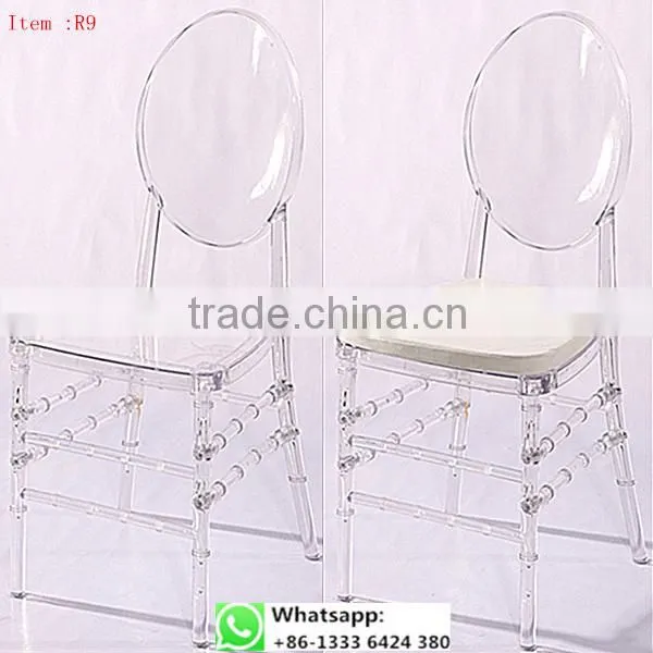 Quality factory supply transparent clear resin acrylic wedding chiavari chair for wedding item: R1#