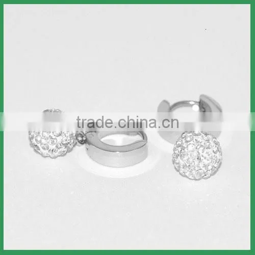 Fashion Big Crystal Stainless Steel Crystal Earring BE10161