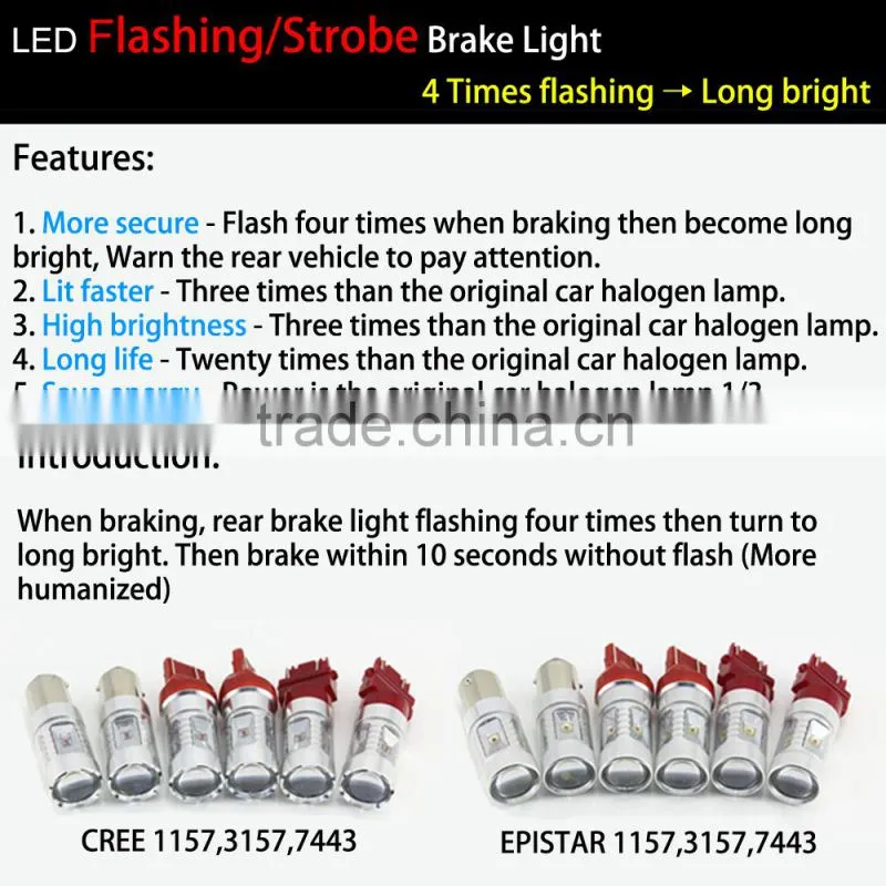 Newest!!! 30W 1157/3157/7443/T20/T21 most powerful led light tail lights for trucks