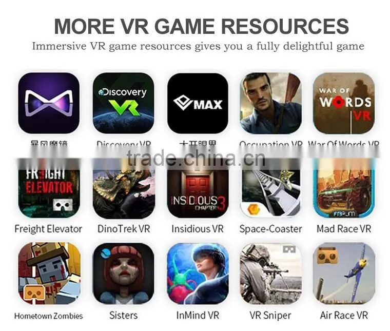 New arrival 2016 vr case 5 plus 3d glasses vr box vr 2.0 case with bluetooth remote control