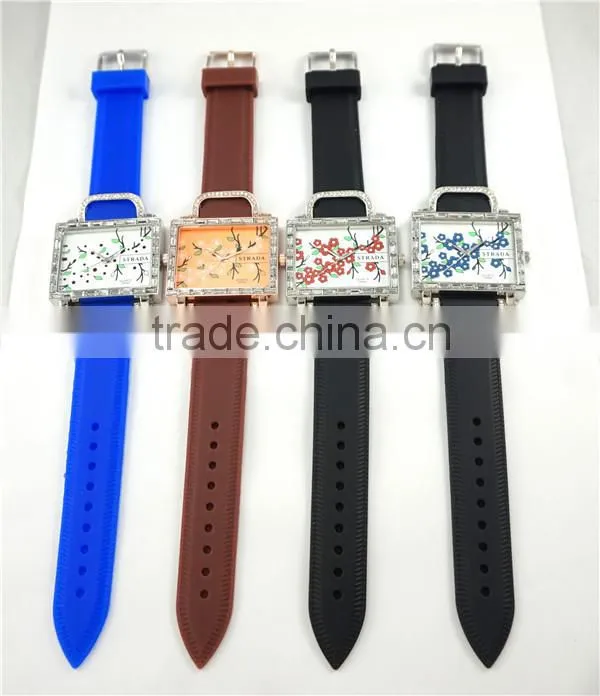 New Style Ladies Silicone Wristwatch square cse muticolors unisex watches