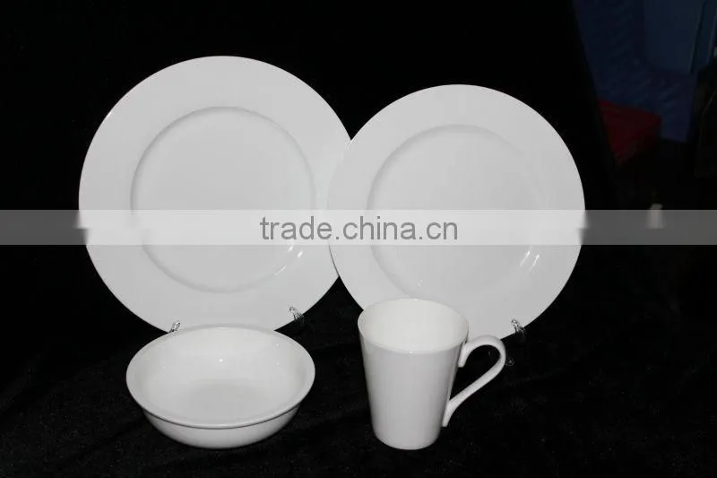 white ceramic bone china dinner set 4 pcs
