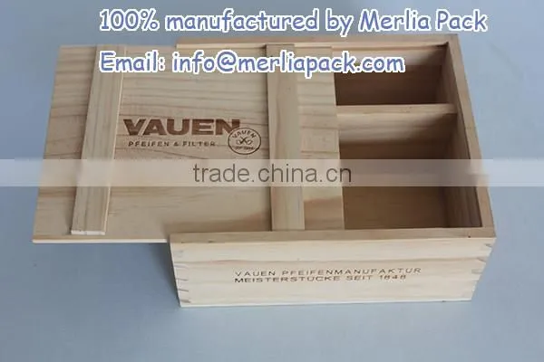 NEW MEDIUM SLIDE TOP WOOD STORAGE BOX SLIDING UNFINISHED PINE WOOD BOX 10''X8''X3''