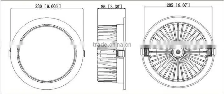 6inch 22W Samsung SMD5630 dimable led downlight driver 90lm/W with SAA/C-Tick/CE/CB certificates