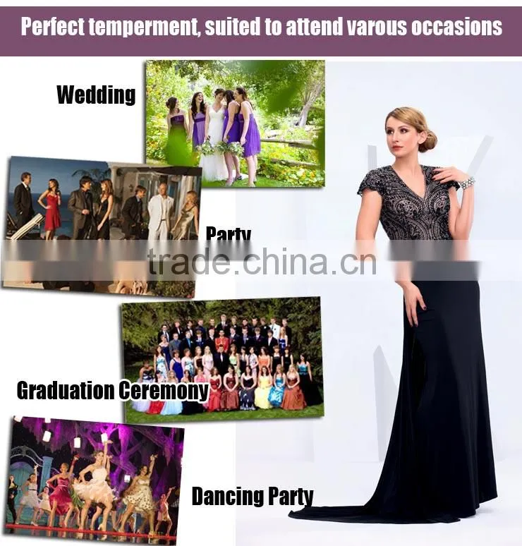 Elegant short sleeve V-neck fashion women dress new fashion dresses 2014