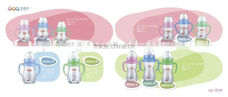 Borosilicate glass Baby feeding bottles