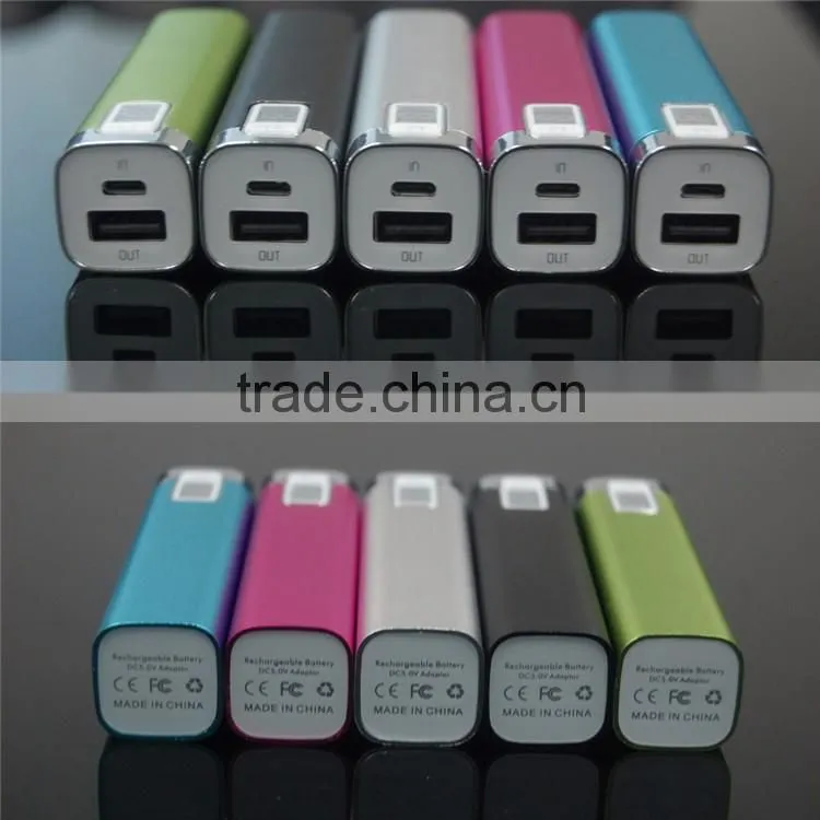 Pocket size aluminum power bank 2600 mah with 1A USB PORT