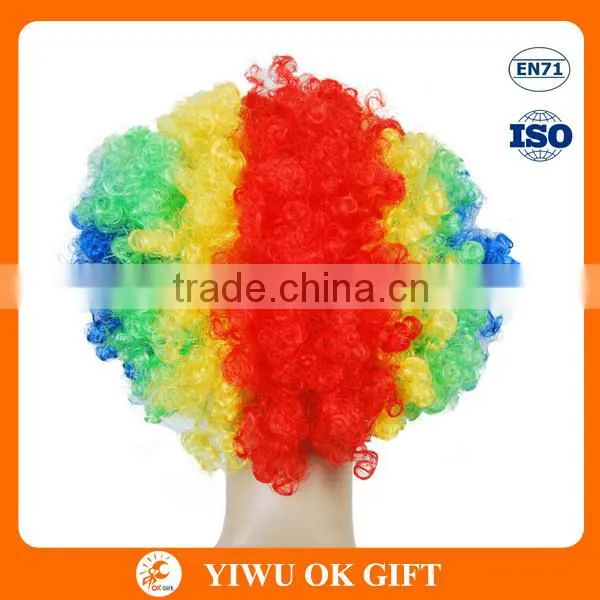Colorful Funky Curly Masquerade Party Rainbow Afro Wig