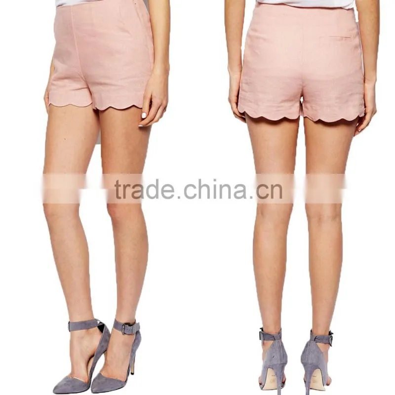 China supplier wholesale top quality girls pink high waisted shorts sexy ladies fashion short pants