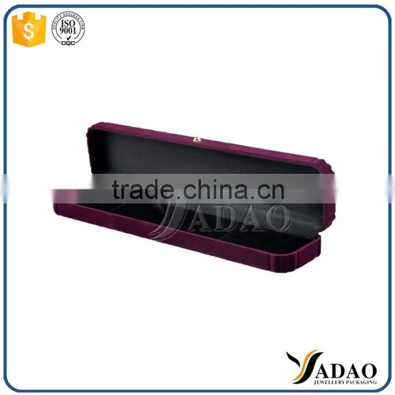 Customized various style purple velvet jewelry ring packaging boxes