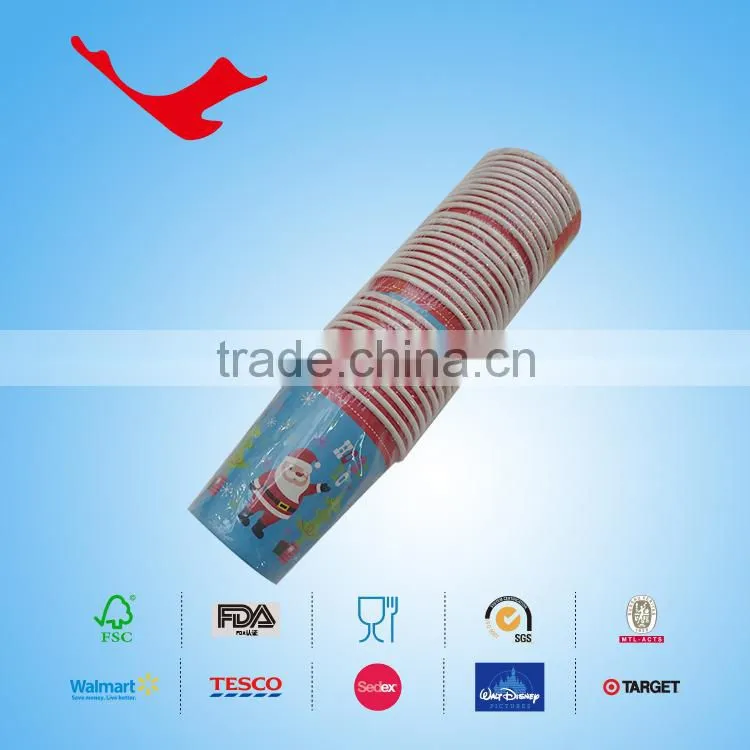 PE coated sing wall disposable paper cups for Christmas Day