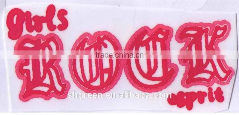 Factory-making flock heat transfer labels