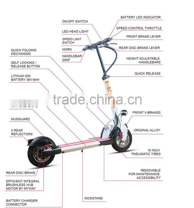 2016 new popular electric bike 10inch folding motorcycle