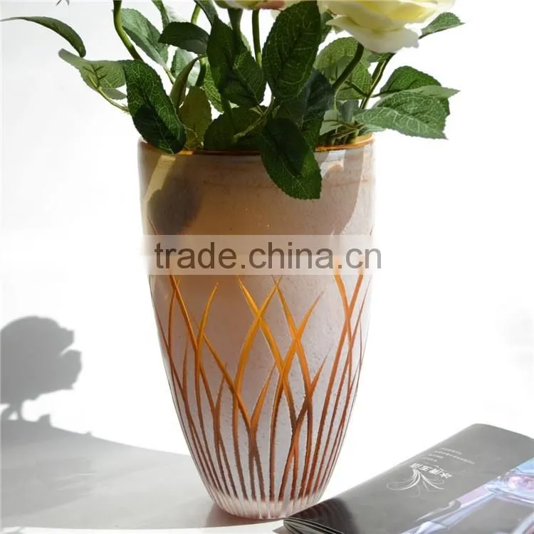 Wholesale Handmade Art Work Carving Glass Crafts Vase Bottle Home Decor