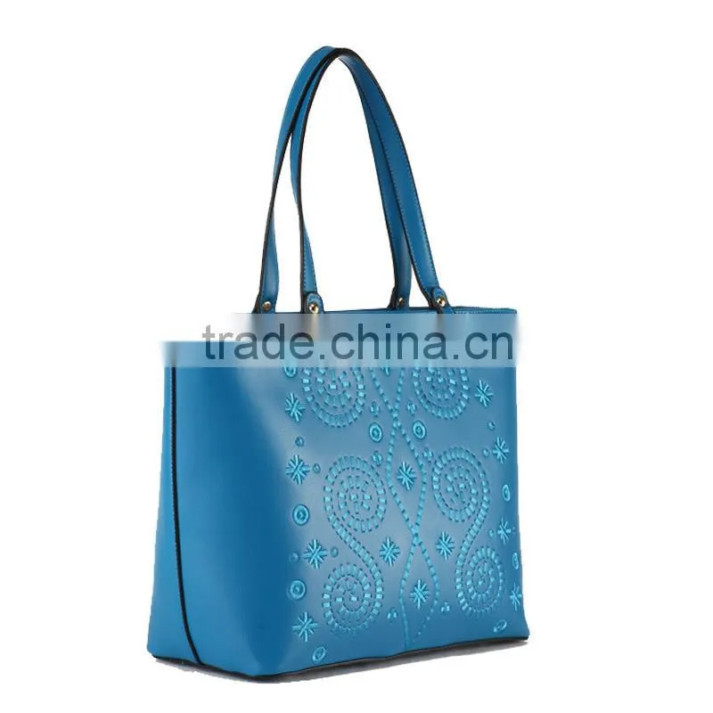 Fashion Ladies Embroideried Pu Handbag