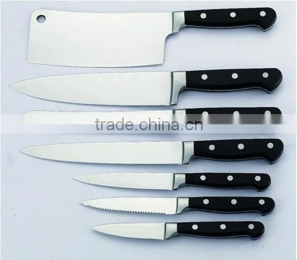 New arrival forged end handle chef stainless steel kitchen knife set