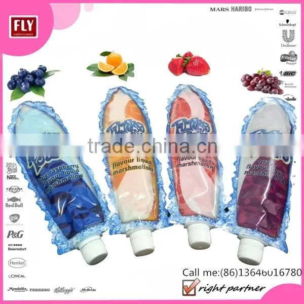assorted fruit flavour liquid marshmallow foam candy