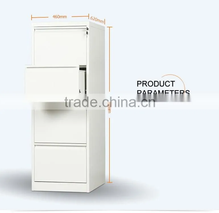 4 Door Locking Storage Drawer and Full Length Handles Metal File Cabinet