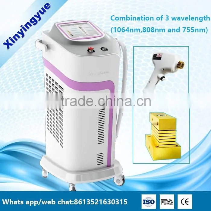 Alexandrite laser 755 / 808 / 1064nm combination 808nm diode laser hair removal machine