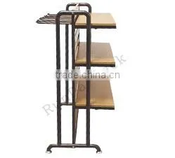 Rolling metal promotional display stand/four column circle platform