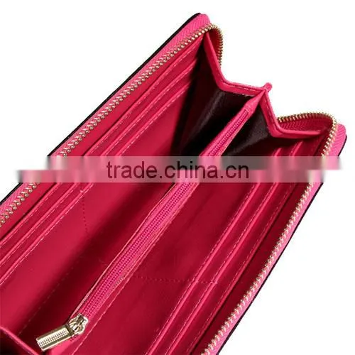 2014 Ladies Women Color Match New Fashion Genuine Leather Long Style Wallet (BCN016)