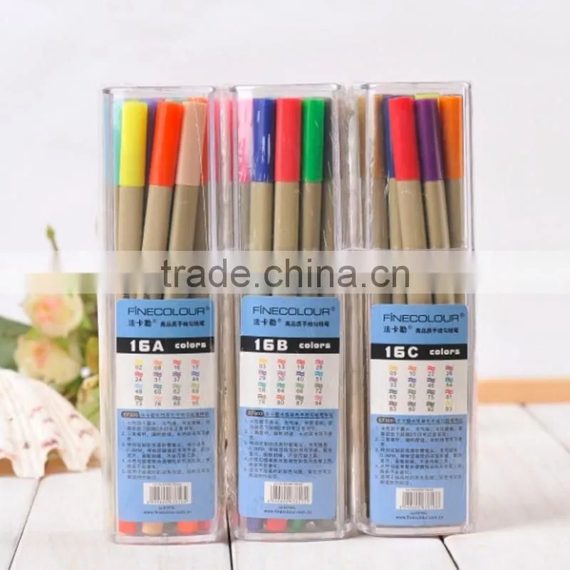 multi color artist drwing waterproof fineliner pen