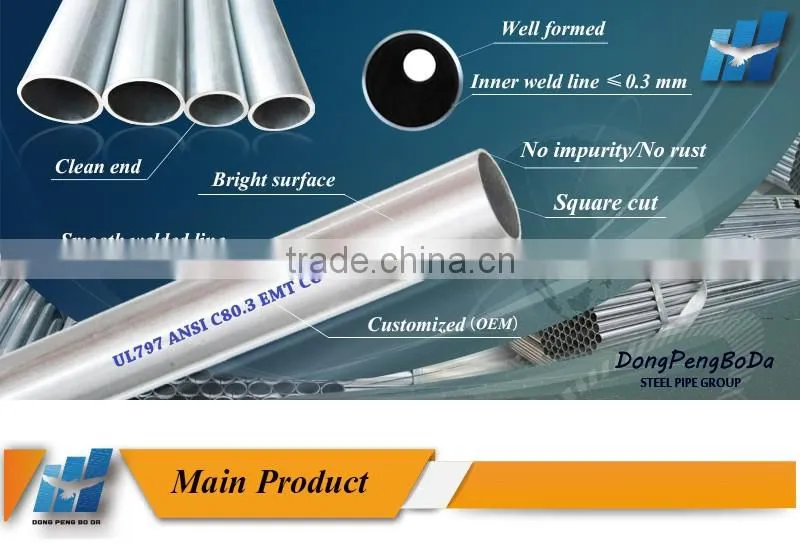 Non-alloy ul listed pre galvanized fire resistant flexible conduit