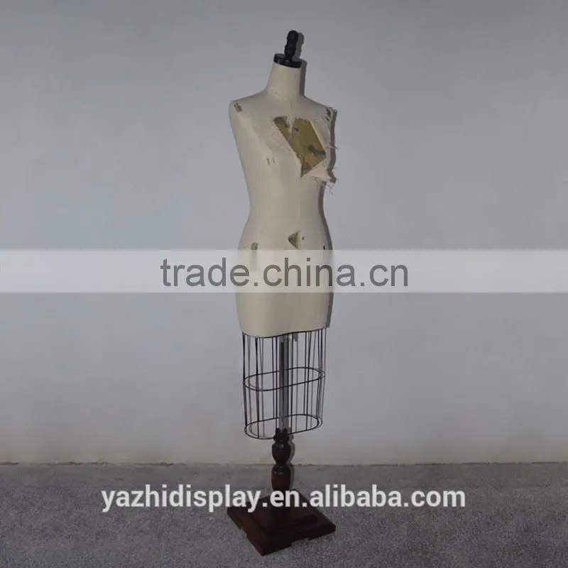 White Fabric dilapidated upper body retro woman mannequin display