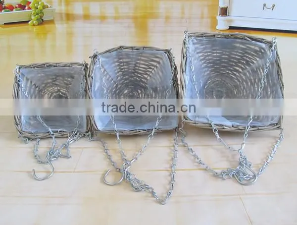 handmade antique wicker wall hanging plant basket flower hanging plant basket for sale