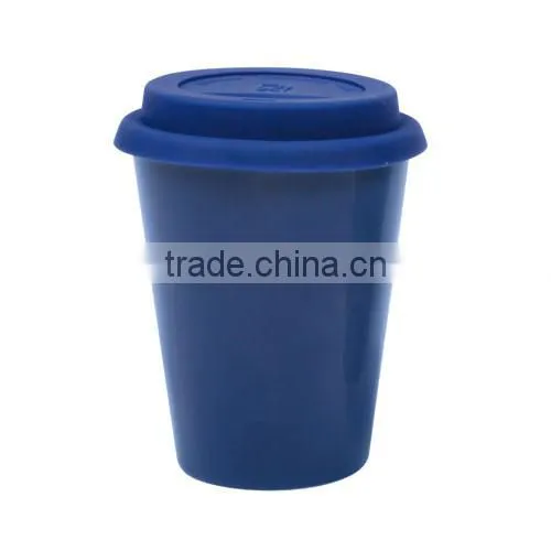 300ml ceramic mug with silicone lid